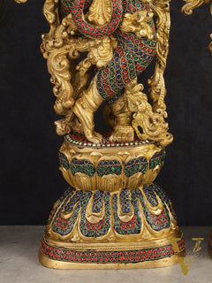 Handcrafted Brass Radha Krishna Idols 30"