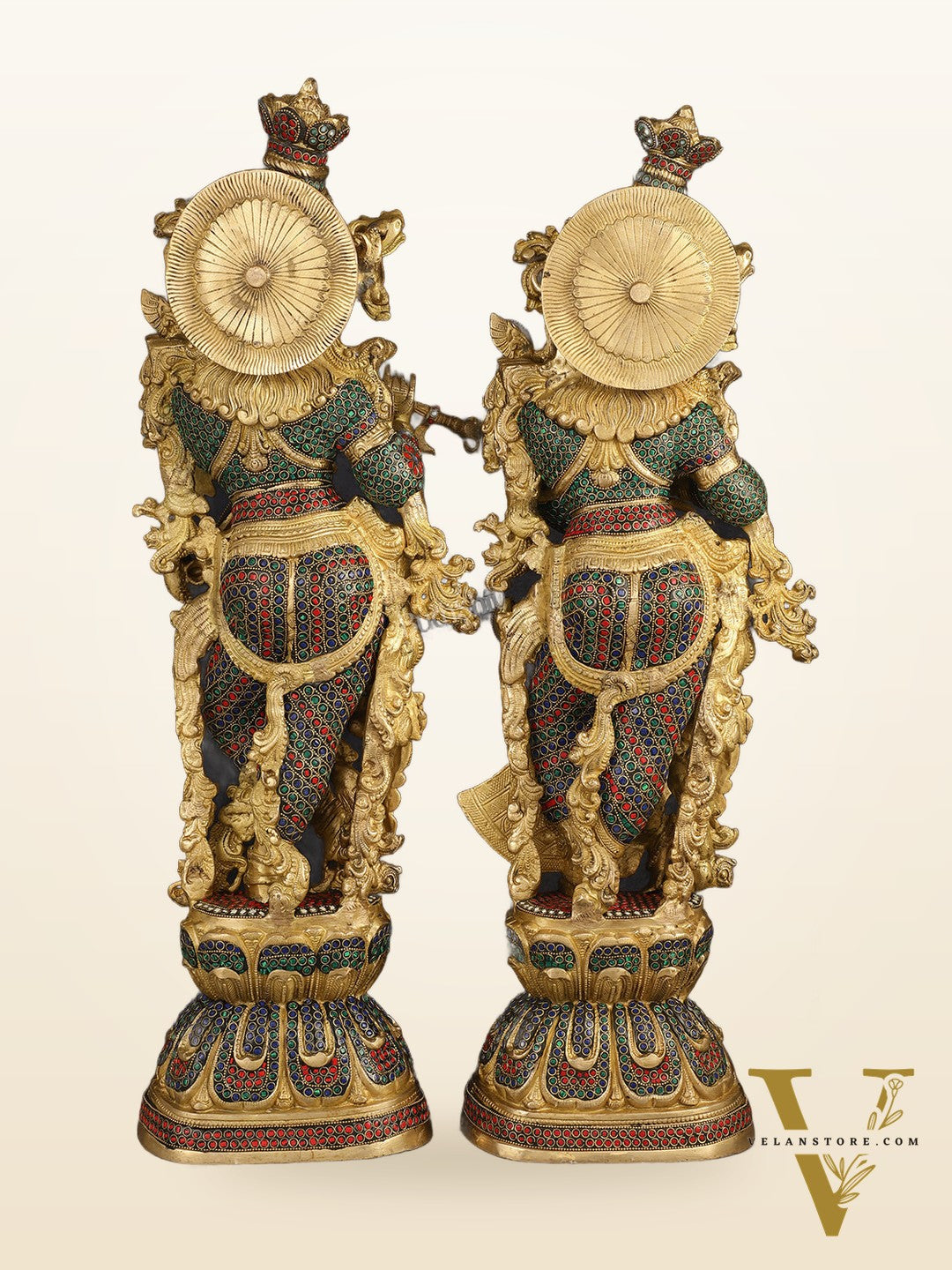 Handcrafted Brass Radha Krishna Idols 30"