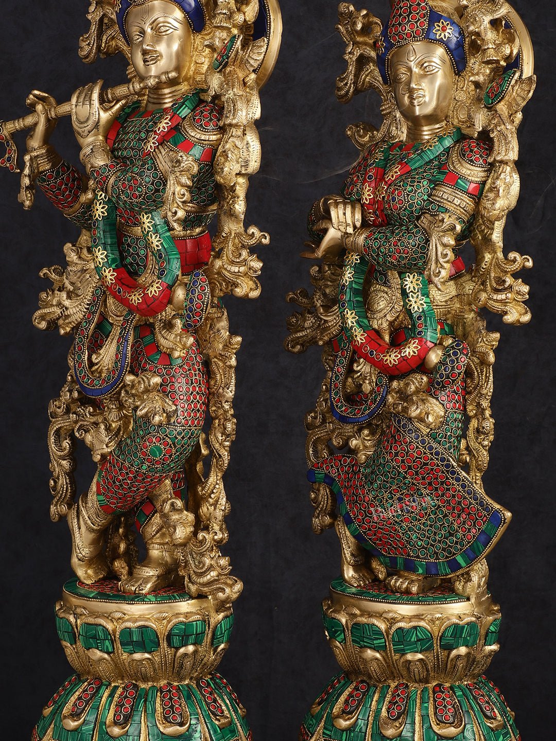 Handcrafted Brass Radha Krishna Idols 30"