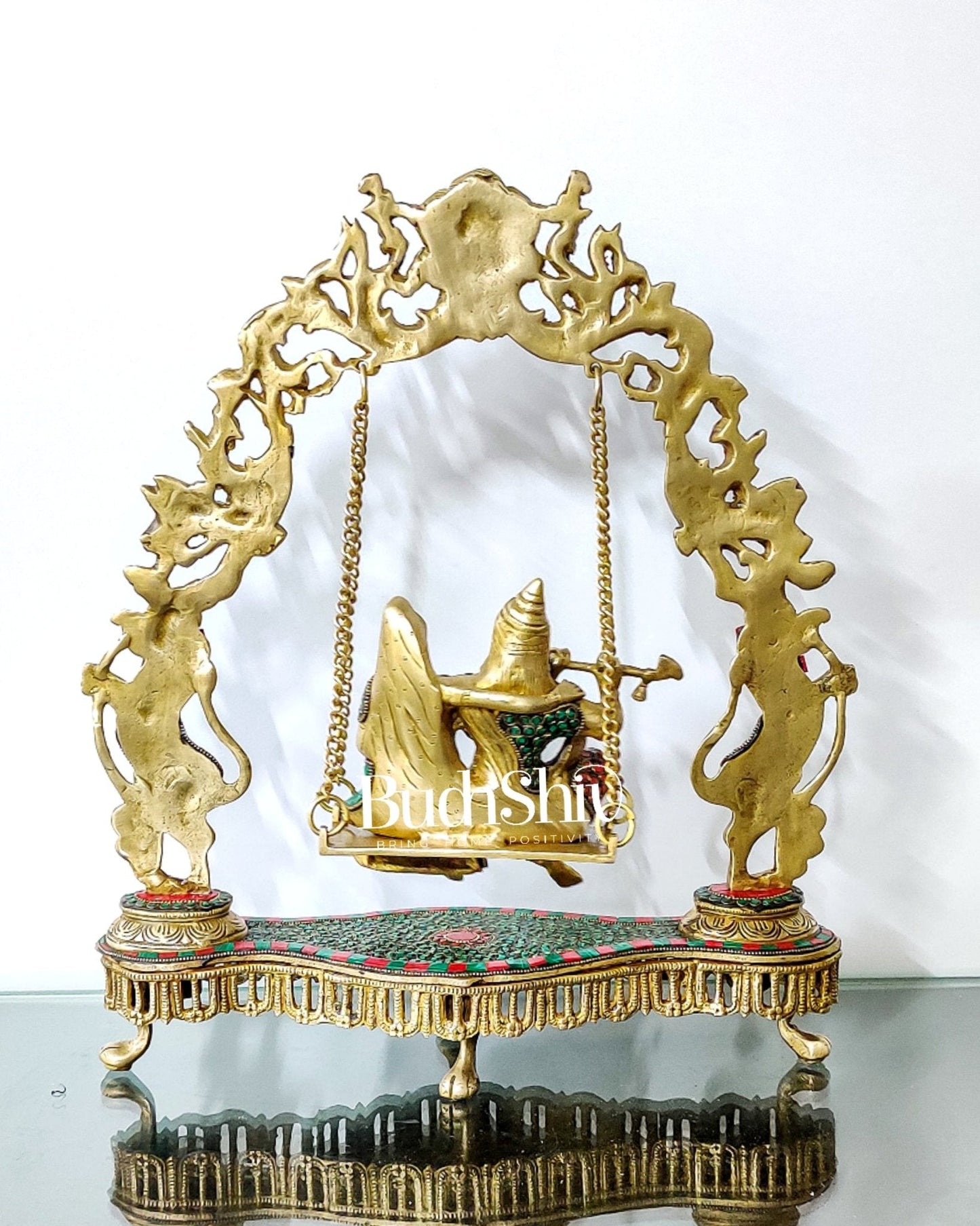Handcrafted Brass Radha Krishna on Swing idol 18 inch