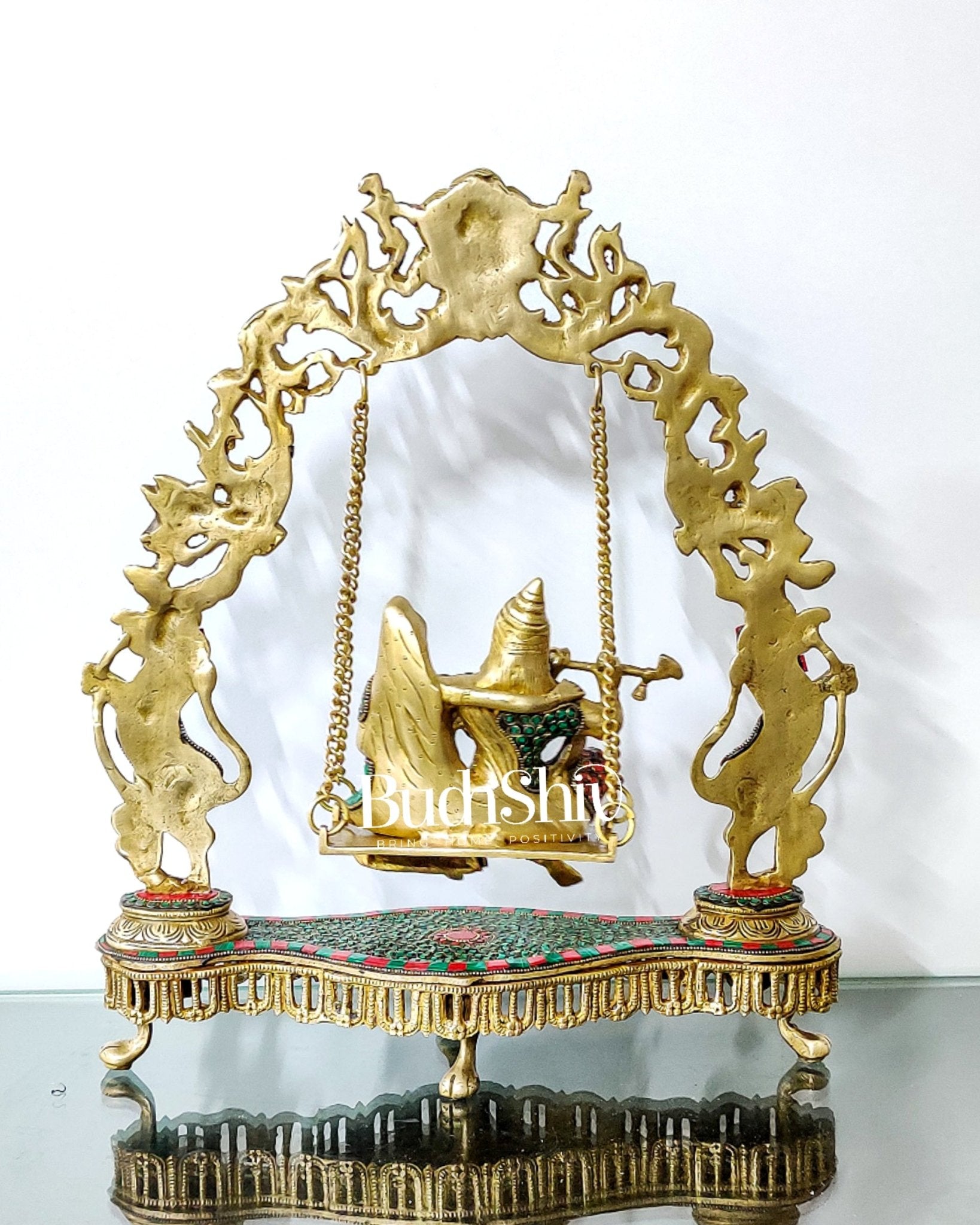 Handcrafted Brass Radha Krishna on Swing idol 18 inch