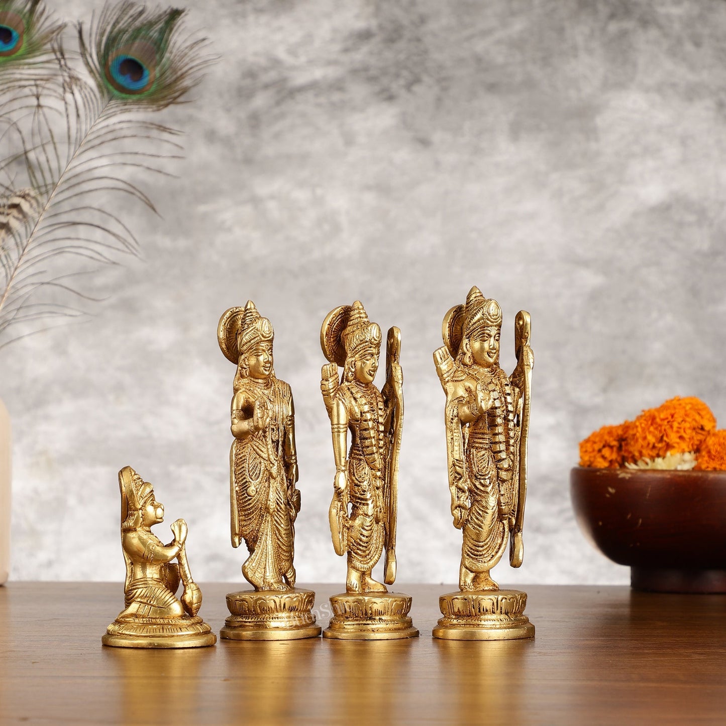 Handcrafted Brass Ram Darbar Idols 7 inch