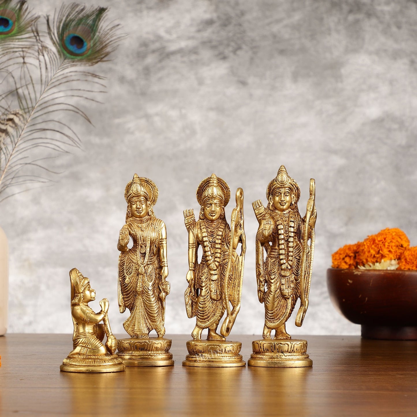 Handcrafted Brass Ram Darbar Idols 7 inch