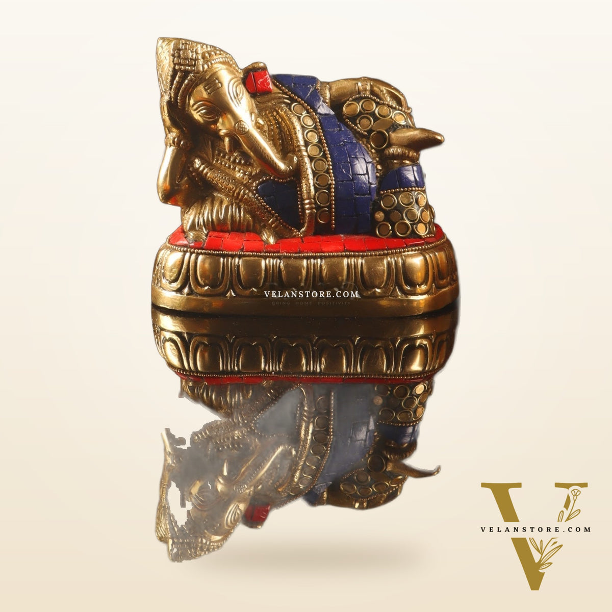 Handcrafted Brass Resting Ganesha Statue - Perfect Gift and Collectible