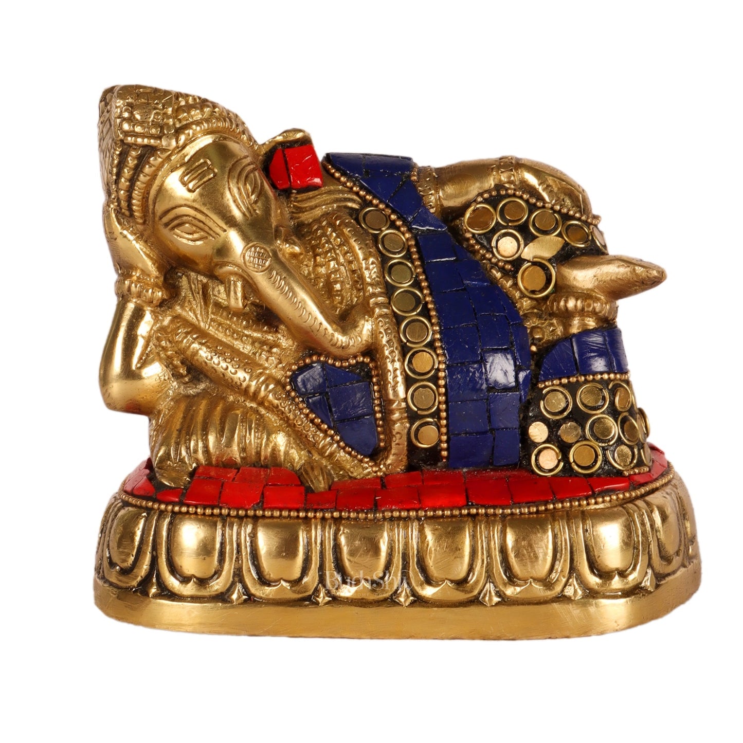 Handcrafted Brass Resting Ganesha Statue - Perfect Gift and Collectible