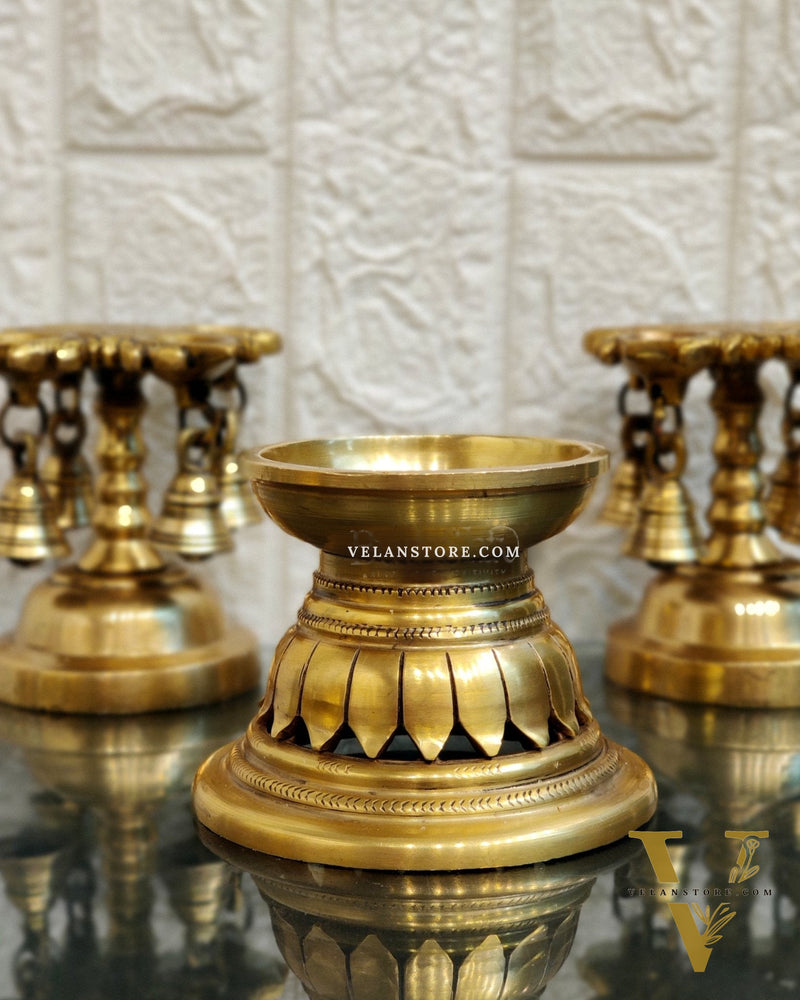 Handcrafted Brass Round Lotus Candle Holder | Exquisite and Elegant