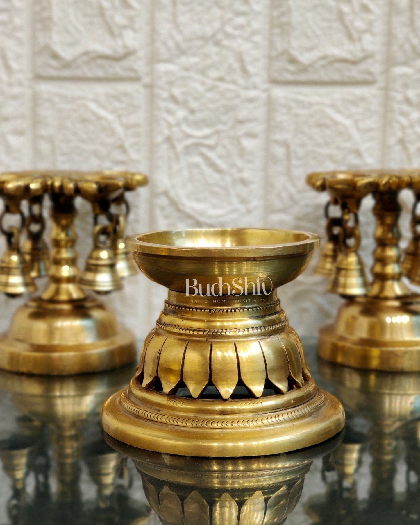 Handcrafted Brass Round Lotus Candle Holder | Exquisite and Elegant