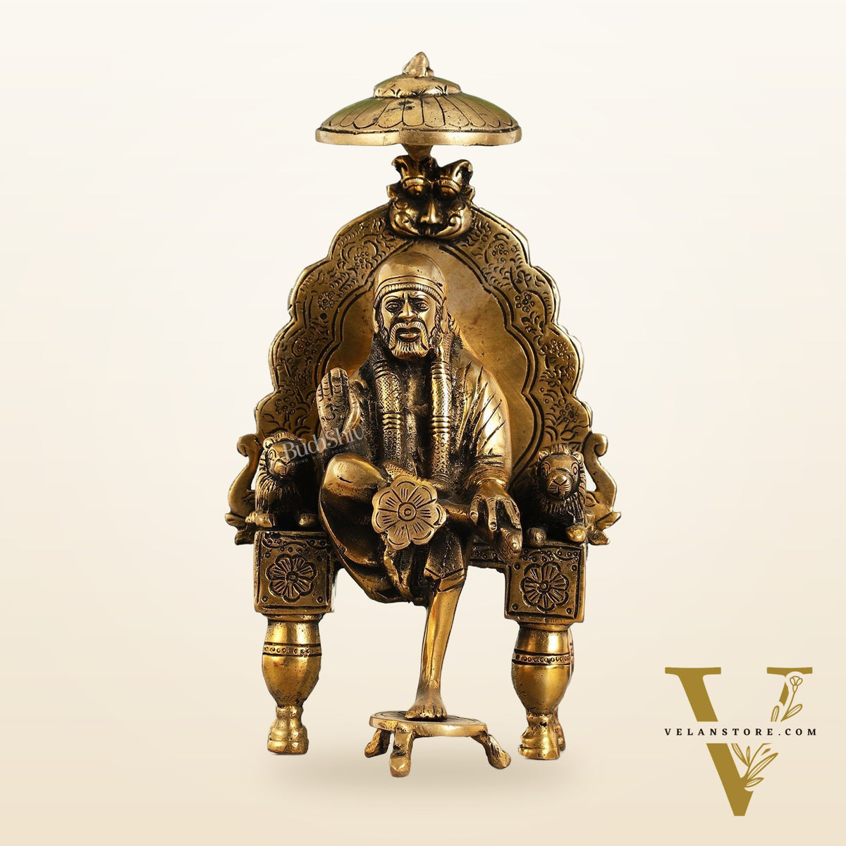 Handcrafted Brass Sai Baba Statue - 9 Inch