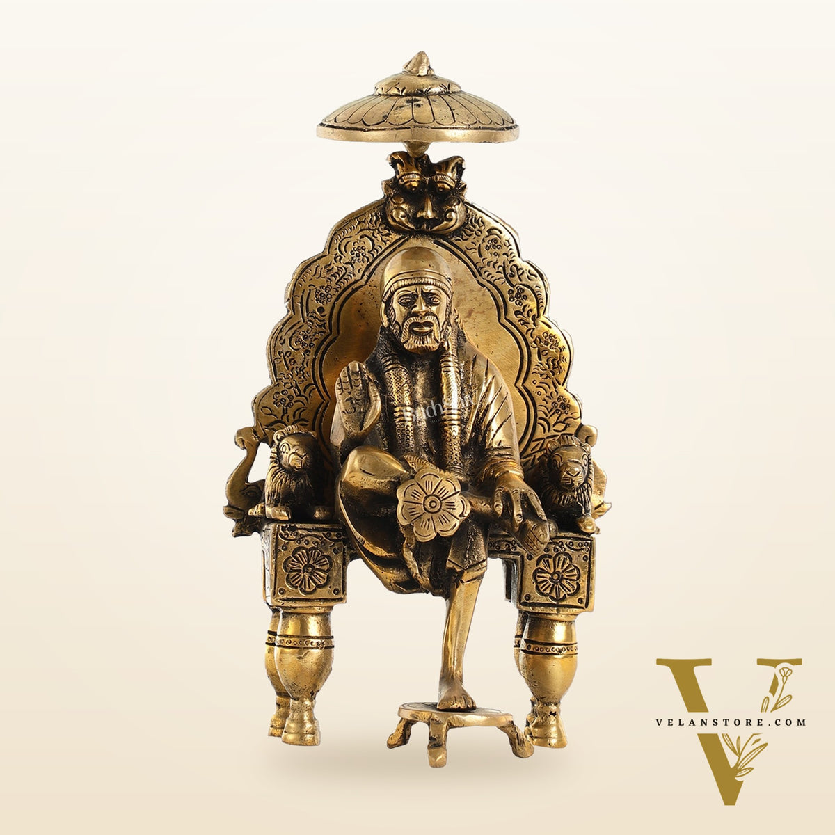 Handcrafted Brass Sai Baba Statue - 9 Inch