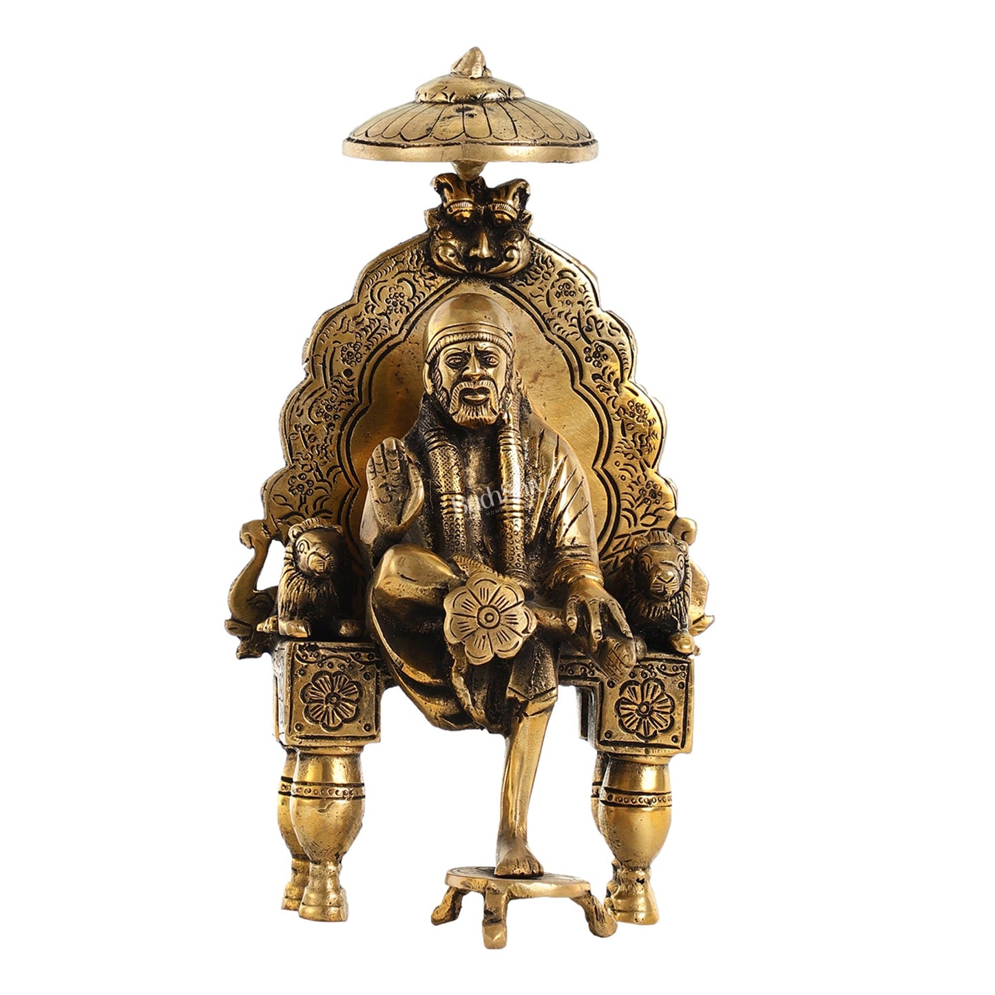 Handcrafted Brass Sai Baba Statue - 9 Inch