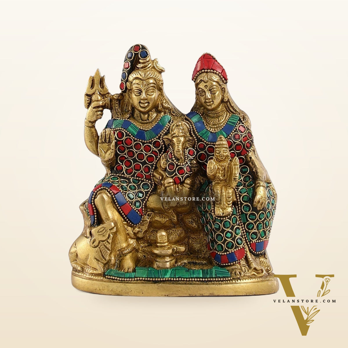Handcrafted Brass Shiva Parivar Statue