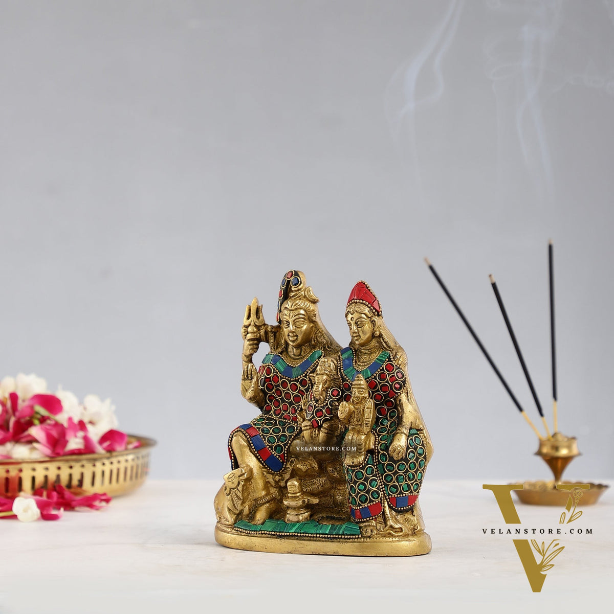 Handcrafted Brass Shiva Parivar Statue