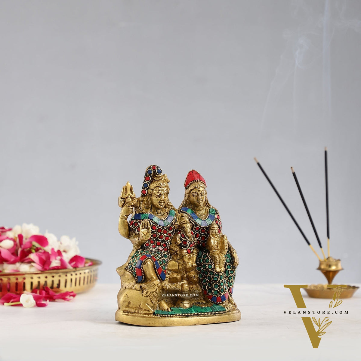 Handcrafted Brass Shiva Parivar Statue