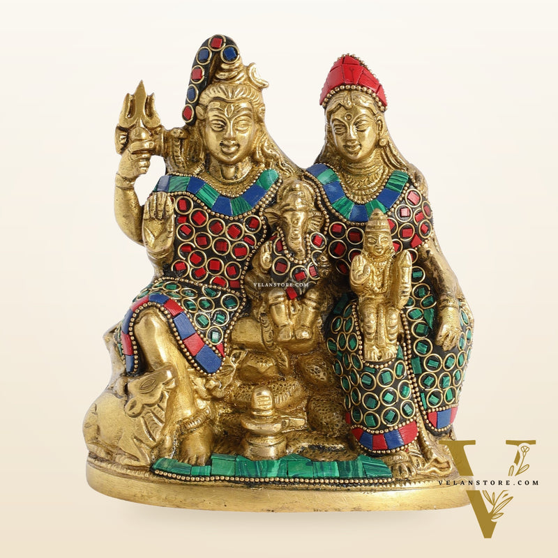 Handcrafted Brass Shiva Parivar Statue