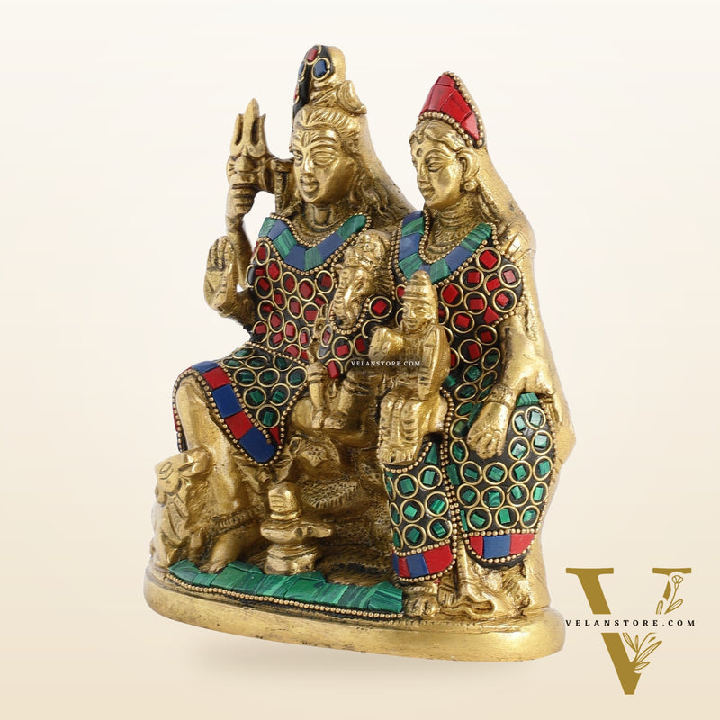 Handcrafted Brass Shiva Parivar Statue