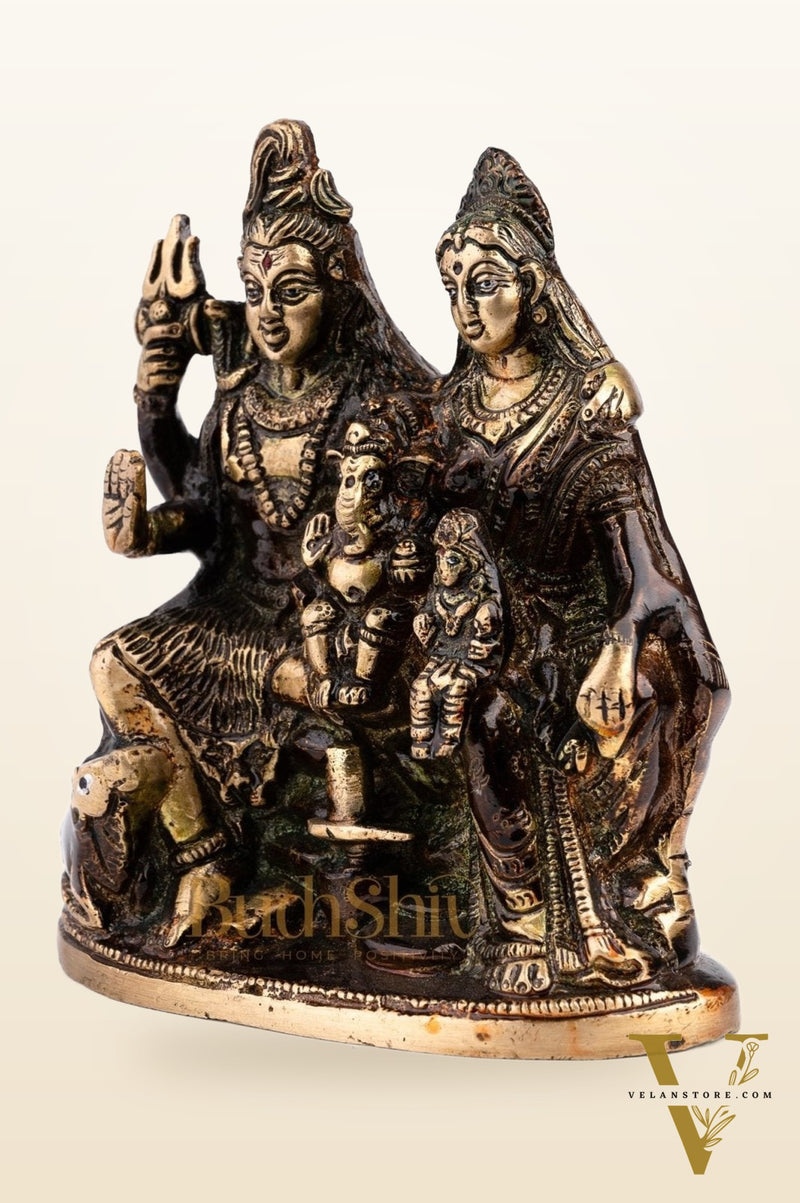 Handcrafted Brass Shiva Parivar Statue