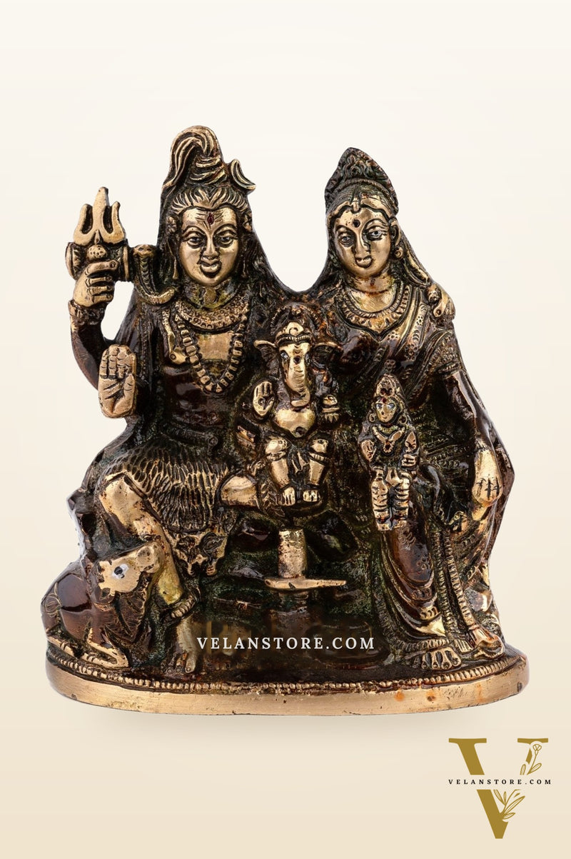 Handcrafted Brass Shiva Parivar Statue