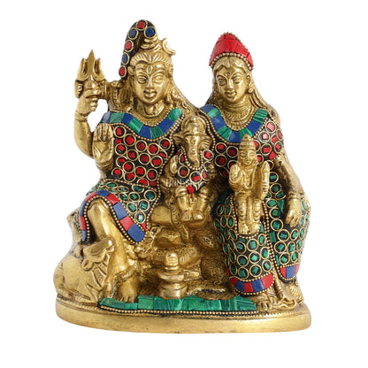 Handcrafted Brass Shiva Parivar Statue