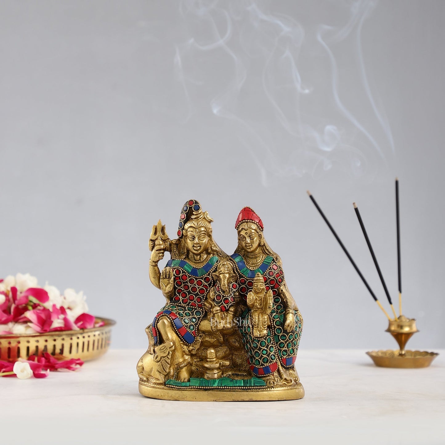 Handcrafted Brass Shiva Parivar Statue
