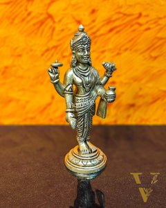 Handcrafted Brass Statue of Lord Dhanvantari, the God of Ayurveda | Fine Craftsmanship 6.5"