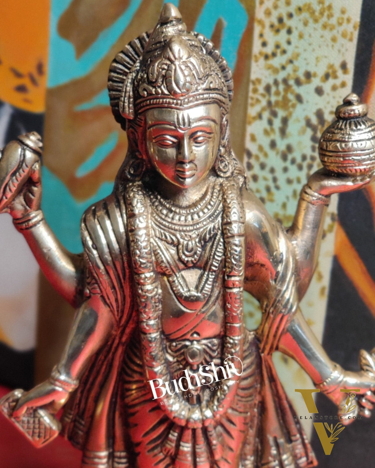 Handcrafted Brass Statue of Lord Dhanvantari, the God of Ayurveda | Fine Craftsmanship10"