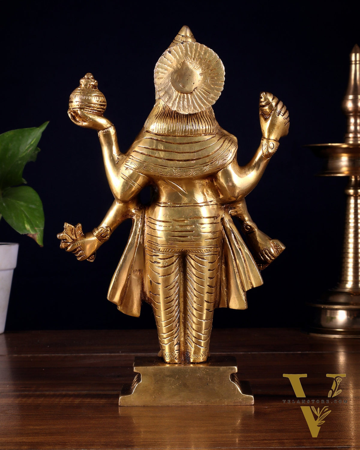 Handcrafted Brass Statue of Lord Dhanvantari, the God of Ayurveda | 10"