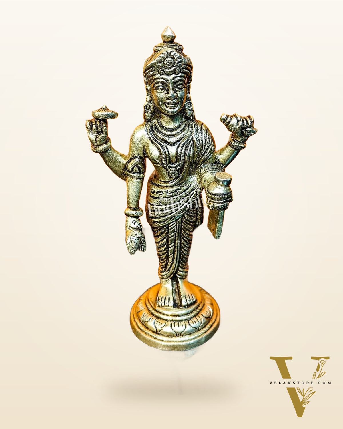 Handcrafted Brass Statue of Lord Dhanvantari, the God of Ayurveda | Fine Craftsmanship 6.5"