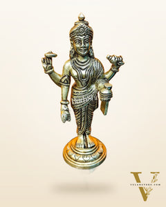 Handcrafted Brass Statue of Lord Dhanvantari, the God of Ayurveda | Fine Craftsmanship 6.5"
