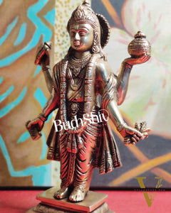 Handcrafted Brass Statue of Lord Dhanvantari, the God of Ayurveda | Fine Craftsmanship10"