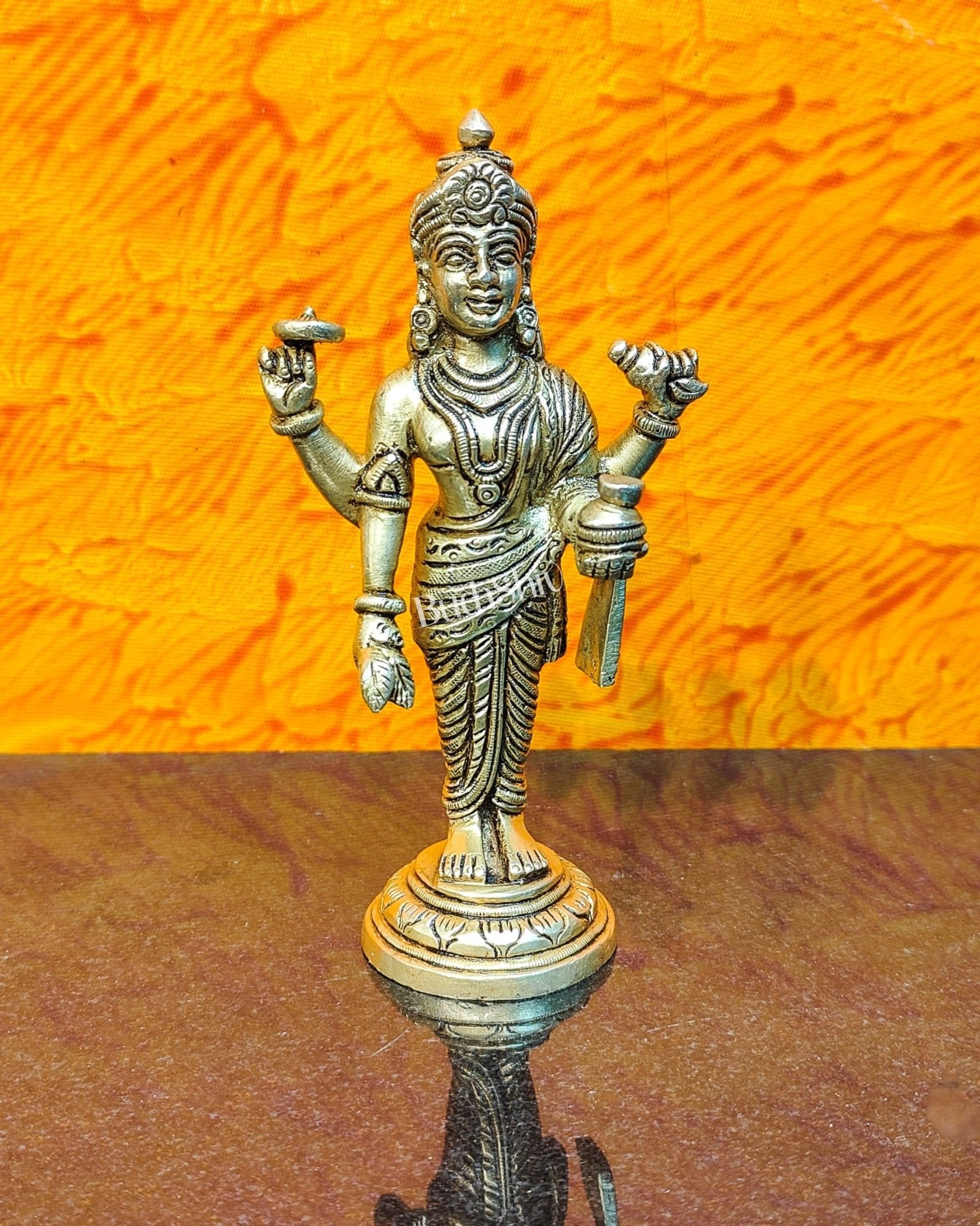 Handcrafted Brass Statue of Lord Dhanvantari, the God of Ayurveda | Fine Craftsmanship 6.5"