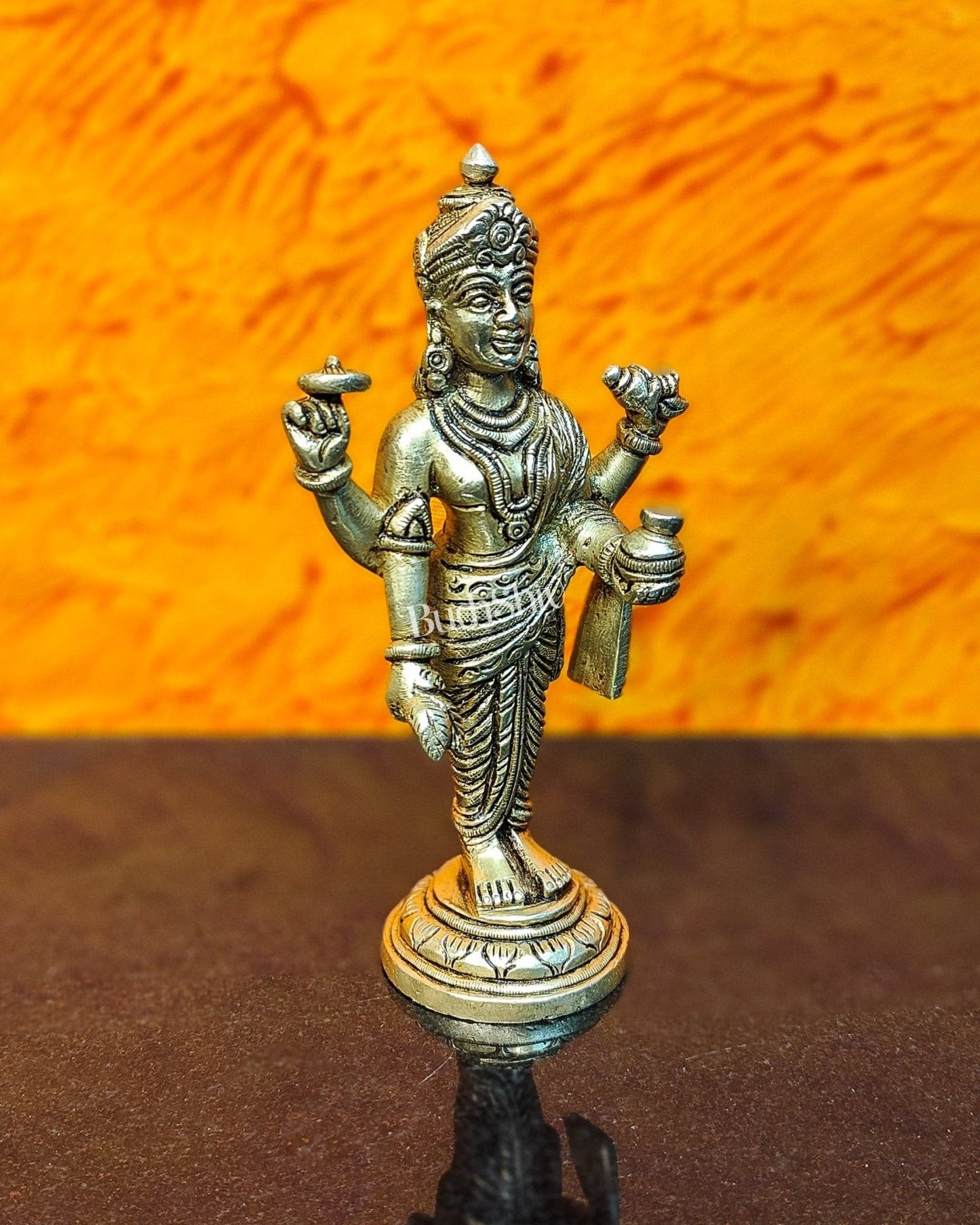 Handcrafted Brass Statue of Lord Dhanvantari, the God of Ayurveda | Fine Craftsmanship 6.5"