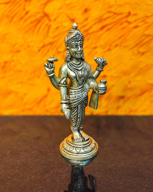 Handcrafted Brass Statue of Lord Dhanvantari, the God of Ayurveda | Fine Craftsmanship 6.5"