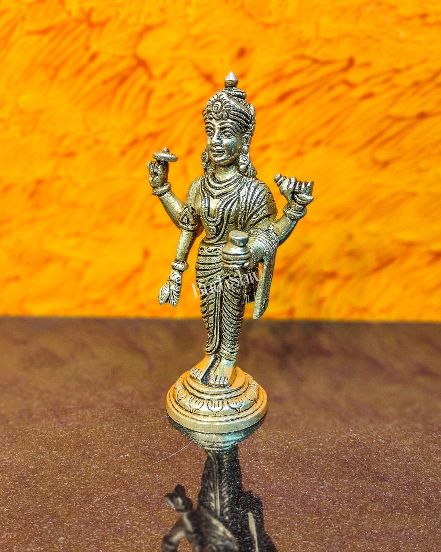 Handcrafted Brass Statue of Lord Dhanvantari, the God of Ayurveda | Fine Craftsmanship 6.5"