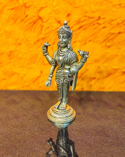 Handcrafted Brass Statue of Lord Dhanvantari, the God of Ayurveda | Fine Craftsmanship 6.5"