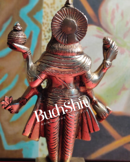 Handcrafted Brass Statue of Lord Dhanvantari, the God of Ayurveda | Fine Craftsmanship10"