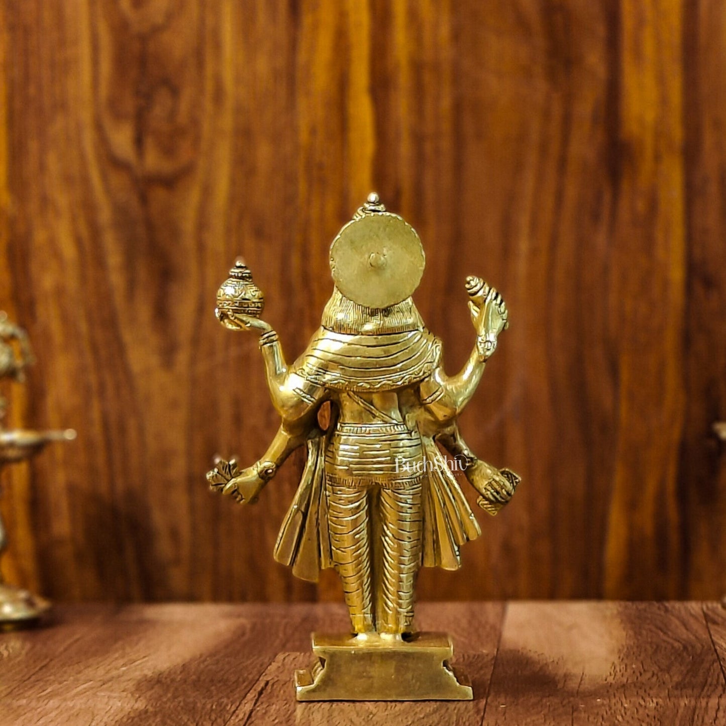 Handcrafted Brass Statue of Lord Dhanvantari, the God of Ayurveda | Fine Craftsmanship 10"