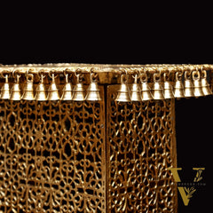 Handcrafted Brass Strong Stool/Chowki with Bells 21x21"