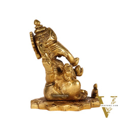 Handcrafted Brass Superfine Ganesha Statue 5"