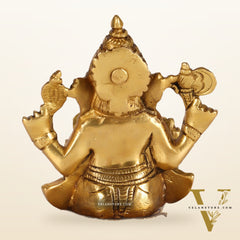 Handcrafted Brass Superfine Ganesha Statue 5"