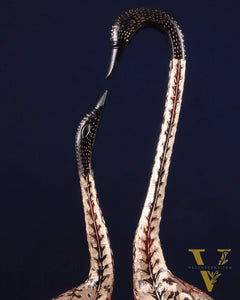 Handcrafted Brass Swan Pair – Elegant Chiseled Design | Home & Office Décor