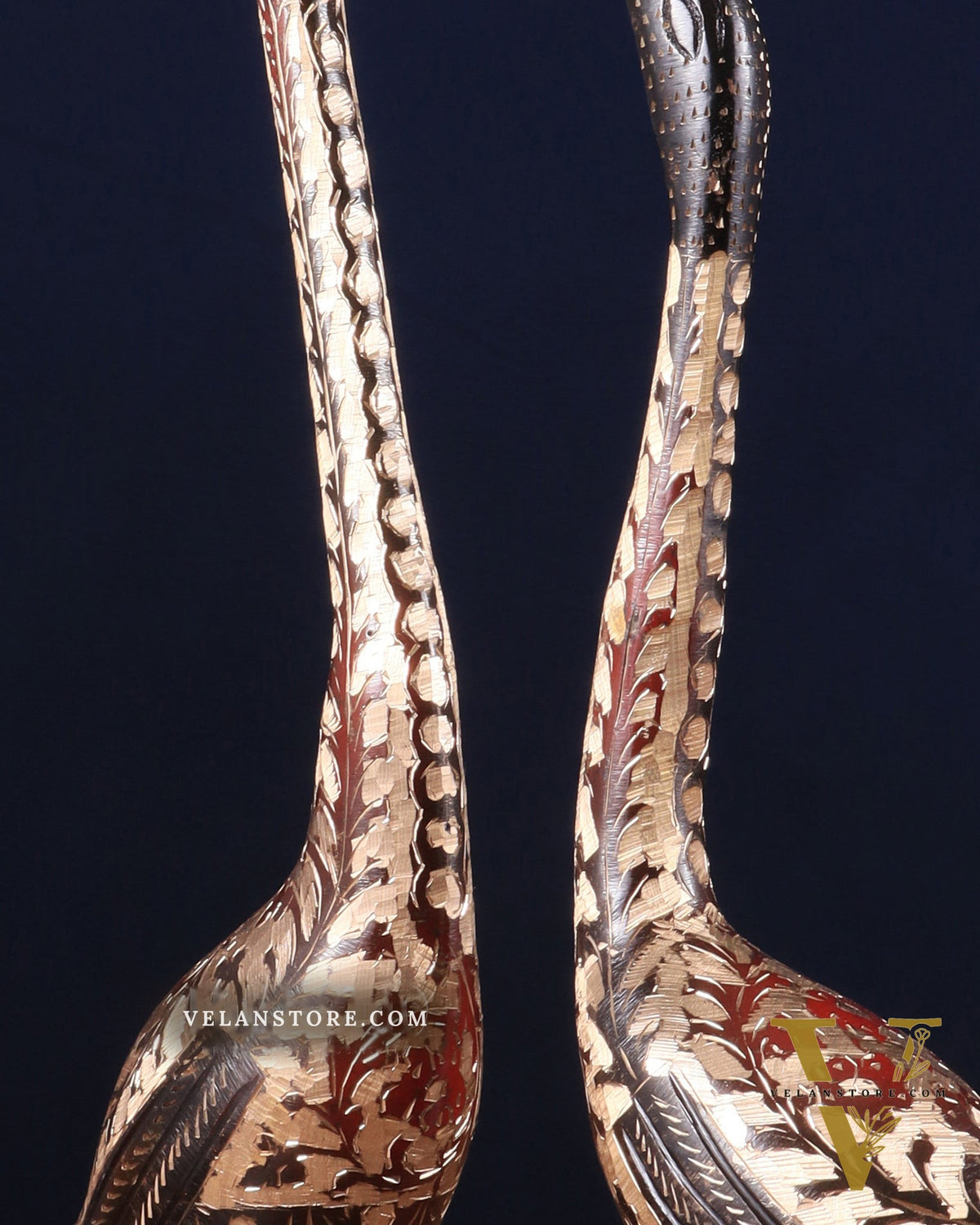 Handcrafted Brass Swan Pair – Elegant Chiseled Design | Home & Office Décor