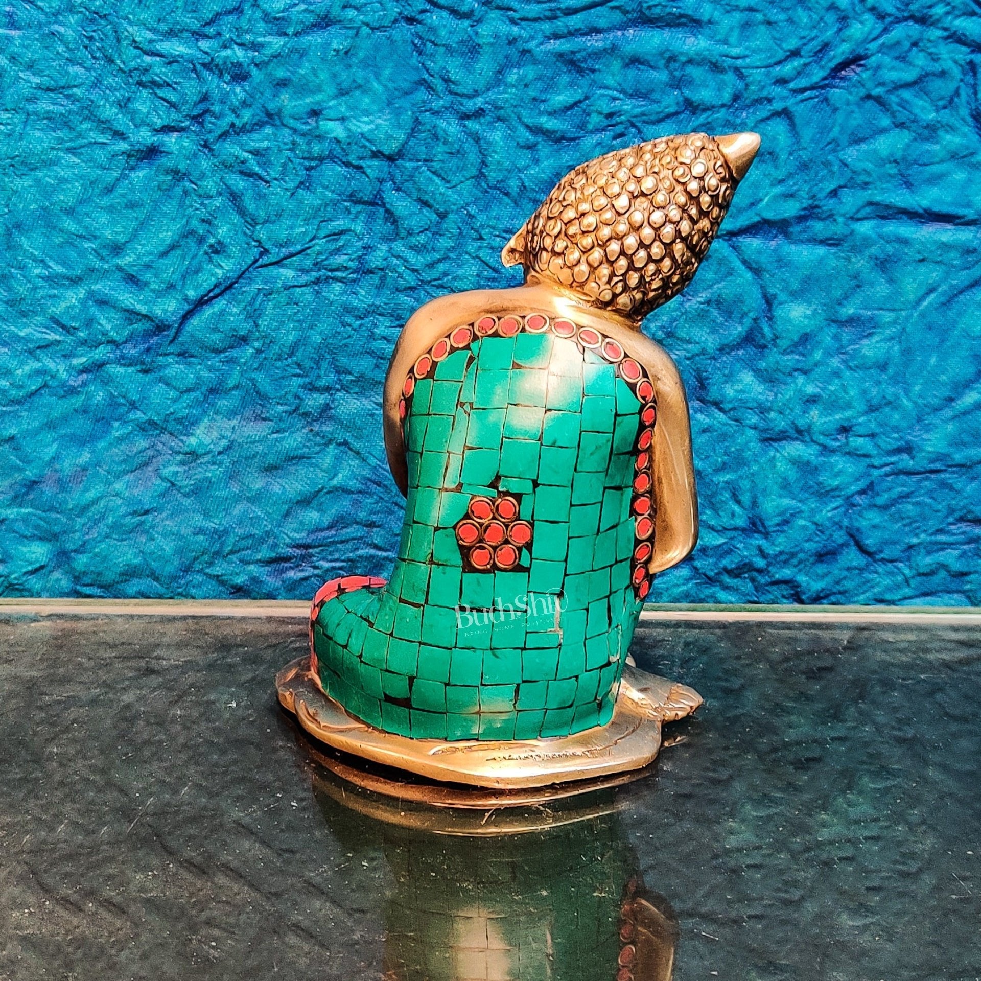 Handcrafted Brass Thinking Buddha Statue | 6" Tall