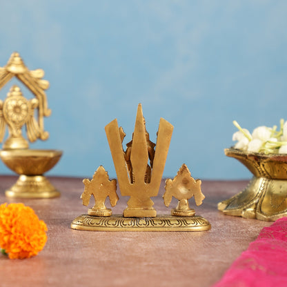 Handcrafted Brass Tirupati Balaji Idol | Shankh, Chakra, Namaha | 4 inch