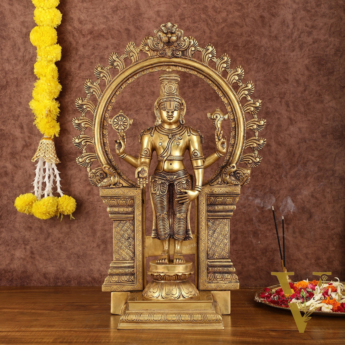 Handcrafted Brass Tirupati Balaji Lord Venkateshwara Swamy Statue - 22"