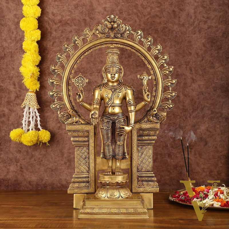 Handcrafted Brass Tirupati Balaji Lord Venkateshwara Swamy Statue - 22"