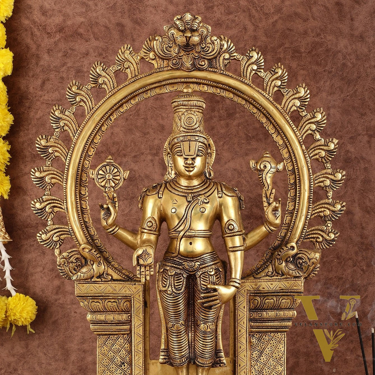 Handcrafted Brass Tirupati Balaji Lord Venkateshwara Swamy Statue - 22"