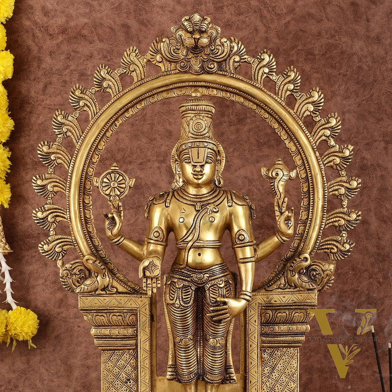 Handcrafted Brass Tirupati Balaji Lord Venkateshwara Swamy Statue - 22"
