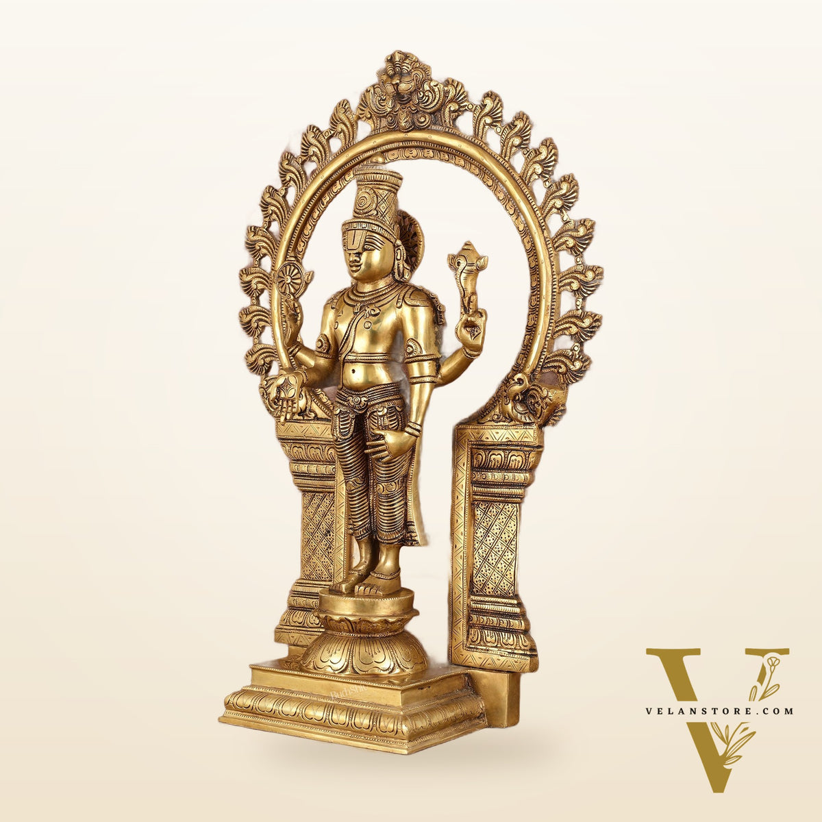 Handcrafted Brass Tirupati Balaji Lord Venkateshwara Swamy Statue - 22"