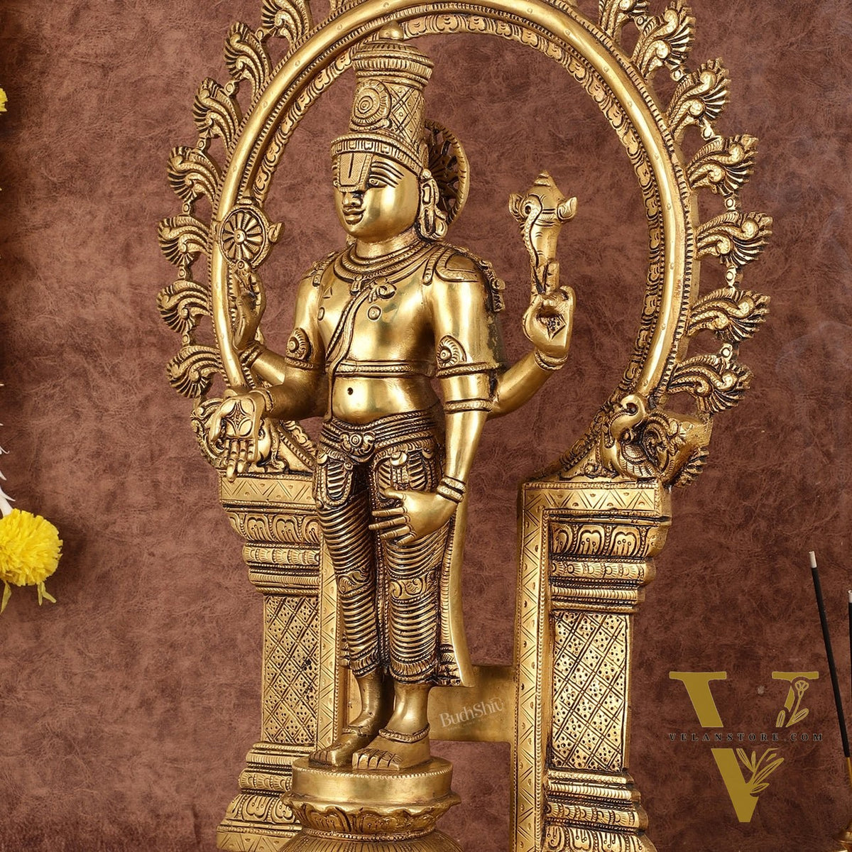 Handcrafted Brass Tirupati Balaji Lord Venkateshwara Swamy Statue - 22"