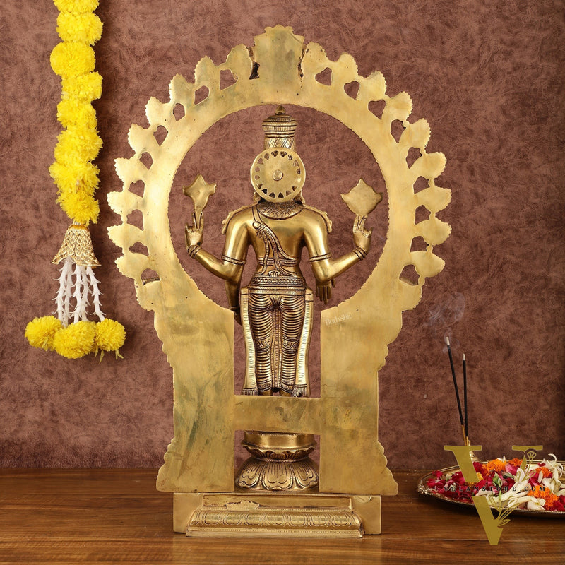 Handcrafted Brass Tirupati Balaji Lord Venkateshwara Swamy Statue - 22"